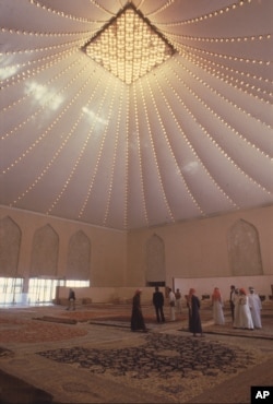 This is an interior view of the Pilgrim Terminal of the King Abdul Aziz International Airport in Jidda, Saudi Arabia on April 12, 1981.