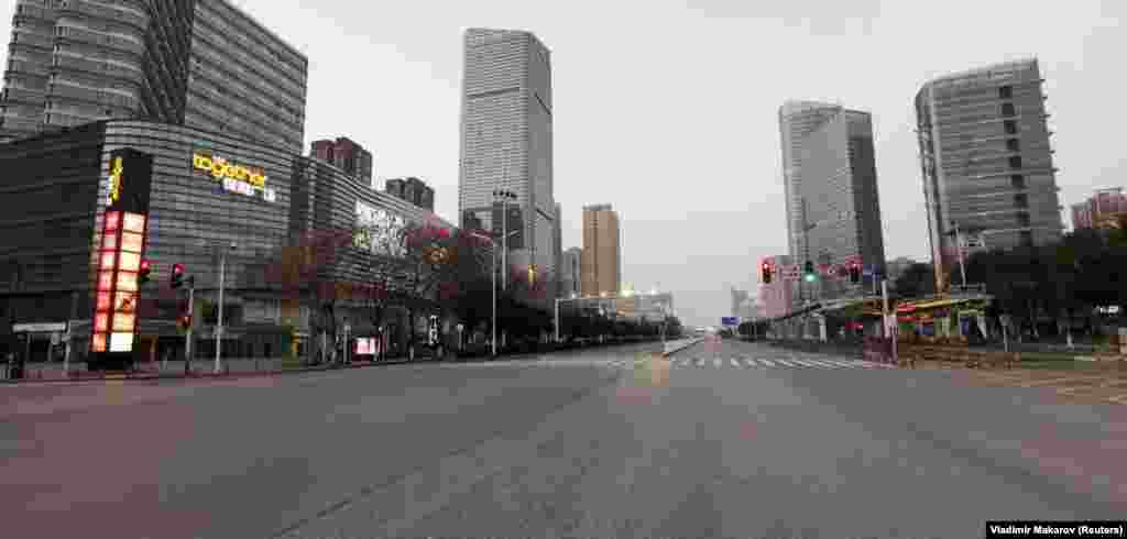 CHINA -- A general view of empty roads in Wuhan City, February 3, 2020, in this picture obtained from social media. 