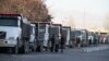 Iran truck drivers on strike. File photo