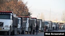 Truck drivers on Strike in Iran. File photo