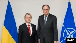 Заместитель генерального секретаря НАТО Александр Вершбоу и один из лидеров крымско-татарского народа Мустафа Джемилев