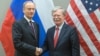 U.S. national-security adviser John Bolton (right) shakes hands with Russian counterpart Nikolai Patrushev during a meeting at the U.S. Mission in Geneva in August.