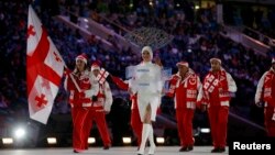 Ռուսաստան - Վրաստանի պատվիրակությունը Սոչիի ձմեռային Օլիմպիական խաղերի բացման արարողության ժամանակ, 7-ը փետրվարի, 2014թ․