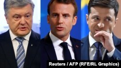 Petro Poroshenko, Emmanuel Macron, Volodymyr Zelensky