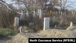 The cemetery where Khadizhat Nasibova's relatives are buried in Kirovaul.