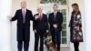 Президент США Дональд Трамп, вице-президент США Майк Пенс и служебная собака Конан