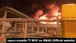 Пожар на месторождении "Роснефти" в ХМАО