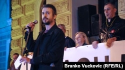 Branislav Trifunović na protestu