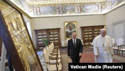 Papa Francisc și președintele Rusiei, Vladimir Putin, la Vatican, 4 iulie 2019