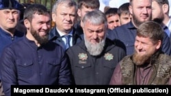 Слева направо: Магомед Даудов, Адам Делимханов, Рамзан Кадыров