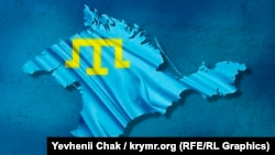 Ukraine, Crimea - Crimea map, Crimean Tatar flag