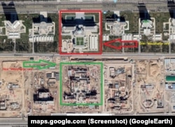Строящийся в Ашхабаде Конгресс-центр на карте Google Maps
