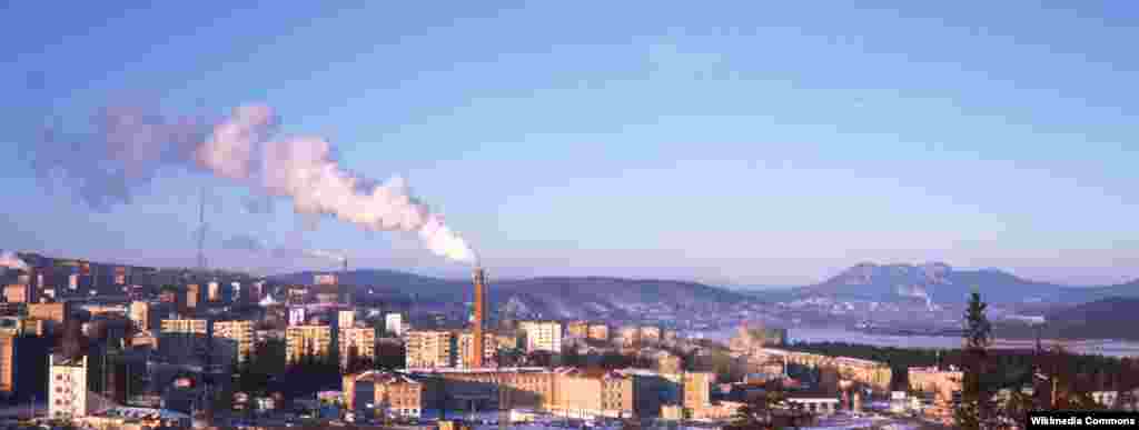 An aerial view of Zlatoust taken in 2011