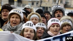 Protestatari anti-guvernamentali în Ucraina la 20 ianuarie...