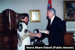 Весна Шкаре-Ожболт та президент Хорватії Франьо Туджман, кінець 90-х