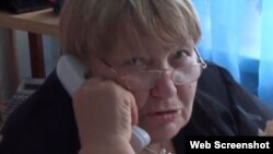 A screen grab from a Dozhd TV report on Lyudmila Bogatenkova, from the Stavropol branch of Russia's Soldiers' Mothers Committee