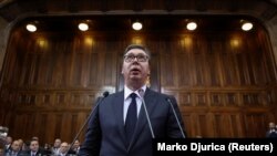 Aleksandar Vučić u Skupštini Srbije, fotografija iz maja 2019.