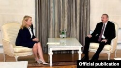 Натия Турнава и Ильхам Алиев на встрече в Баку, 18 сентября 2019 г.