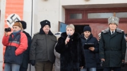 Представитель администрации произносит патриотическую речь. 23 февраля 2020 г. Хабаровск