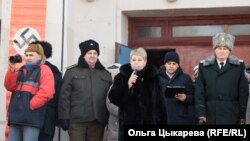 Представитель администрации произносит патриотическую речь. 23 февраля 2020 г. Хабаровск