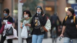 Armenia -- Young women stroll in the center of Yerevan, May 25, 2020.