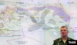Представитель минобороны России Игорь Конашенков рассказывает об авиаударах российских ВВС на территории Сирии. 1 октября