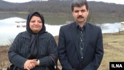 Imprisoned Labor Activist Reza Shahabi and his wife, Robabeh Rezaei, undated