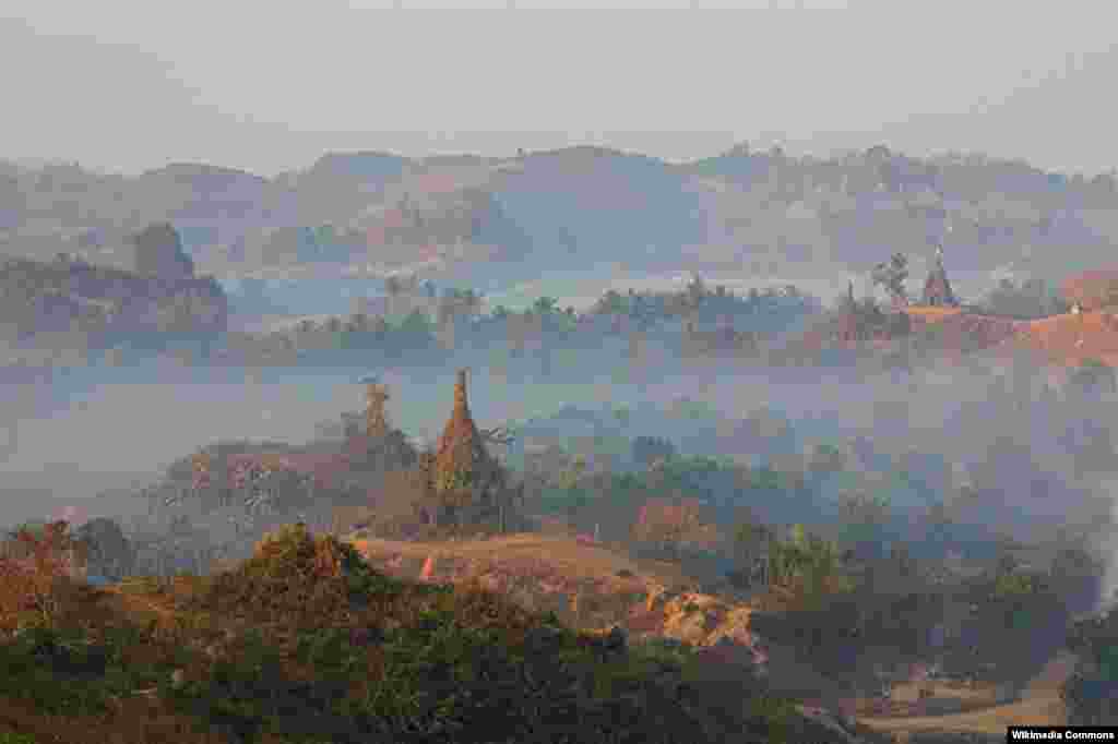 Myanmar's Myauk-U site just after sunrise