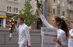Акция протеста медиков в Могилеве, 15 августа 2020 года