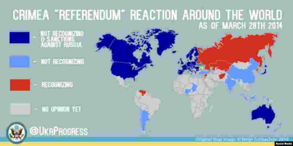 Так называемый &laquo;референдум&raquo; в Крыму признали всего лишь несколько стран мира
