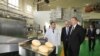 Azerbaijan - Azeri president İlham Aliyev in bread factory in Baku