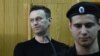 Russian opposition leader Aleksei Navalny attends a court hearing after being detained at a protest rally against corruption in Moscow on March 27.