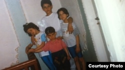 An undated family photo of Tamerlan and Dzhokhar Tsarnaev and their sisters, taken in their old Kyrgyzstan home