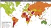 A screenshot of an interactive map of countries rated in the 2013 Index of Economic Freedom.