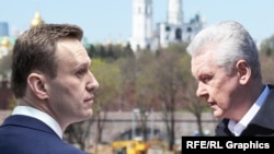 Алексей Навальный и Сергей Собянин, Москва, коллаж