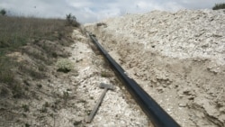 Проложенный участок газопровода между селами Хмельницкое и Первомайка