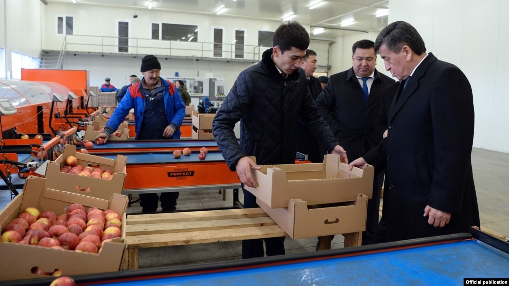 Президент Сооронбай Жээнбеков “Агропродукт Азия” соода-логистикалык борборуна барган учуру. 2019-жылдын январь айы.