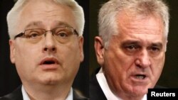 Croatia/Serbia -- A combo photo of Presidents Ivo Josipovic (L) and Tomislav Nikolic