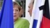 German Chancellor Angela Merkel and Russian President Vladimir Putin chat outside Meseberg Castle on August 18.