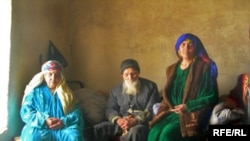 Tajikistan - Tajik old women, Gulbon Musoeva and her husband and daughter, Rasht, 23Mar2010