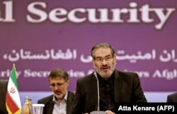 FILE: Ali Shamkhani, Secretary of the Supreme National Security Council of Iran speaks during the first meeting of national security secretaries of Afghanistan, China, Iran, India and Russia, in Tehran (September 2018).