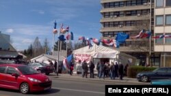 Šator pred Ministarstvom branitelja u Zagrebu, 2015.