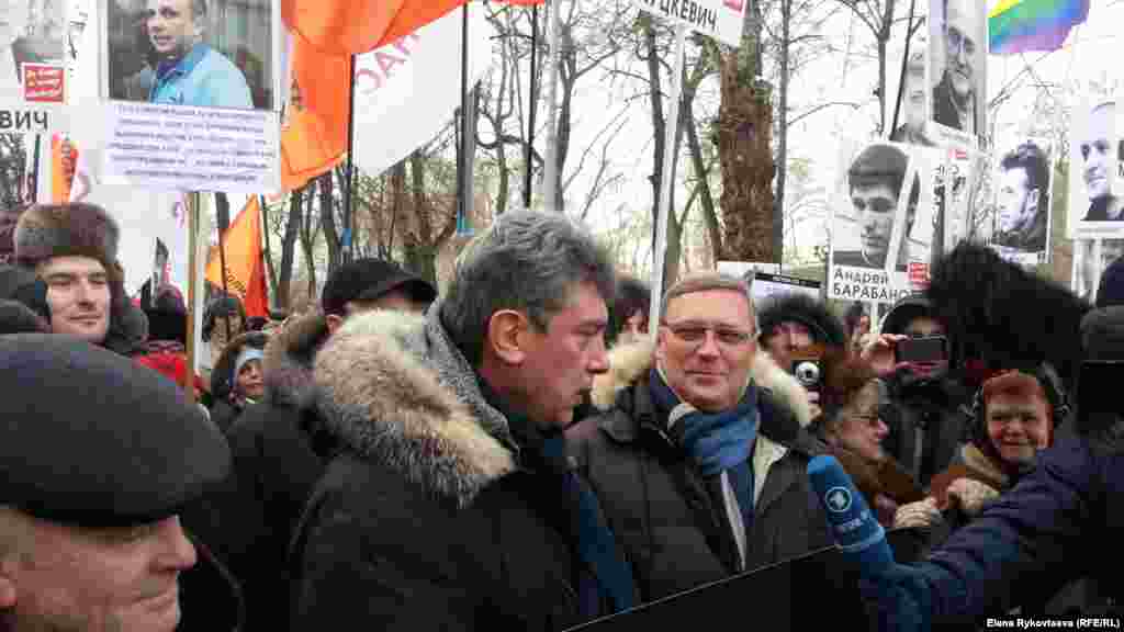 Шествие в поддержку &quot;узников Болотной&quot;. Борис Немцов и Михаил Касьянов