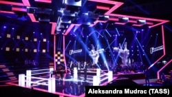 Съемки телевизионного музыкального шоу "Голос" в Москве