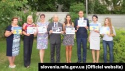 Sloveniyada Ukraina Elçihanesiniñ İlmi Ümerovğa qoltutuv aktsiyası, 2016 senesi sentâbr 3 künü