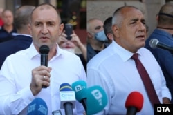 Președintele Rumen Radev (stânga) și premierul Boiko Borisov (dreapta)