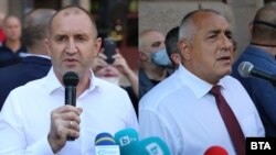 Președintele Rumen Radev (stânga) și premierul Boiko Borisov (dreapta)