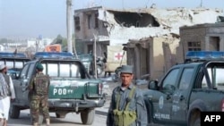 The scene outside Kandahar prison after a major escape of prisoners in 2008 (file photo)