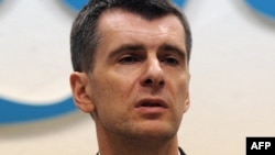 Mikhail Prokhorov at his press conference in Moscow on December 12