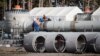 A construction site of the Nord Stream 2 pipeline in Lubmin, Germany, in March